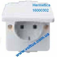 Розетка с заземляющим контактом Hermetica 44 Белый